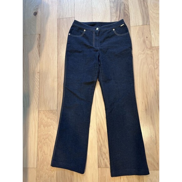 St. John Sport by Marie‎ Gray Women Cotton Blend Straight Leg Pants Grey Size 2 - Picture 1 of 6